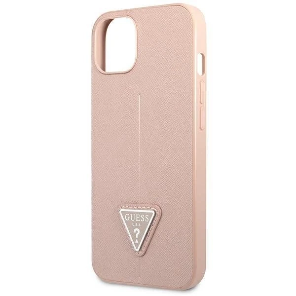 Guess GUHCP14SPSATLP case for Apple iPhone 14 6.1" pink/pink hardcase SaffianoTriangle Logo