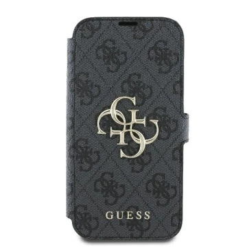 Kovový obal Guess 4G s logom pre iPhone 16 6,1″ – čierny