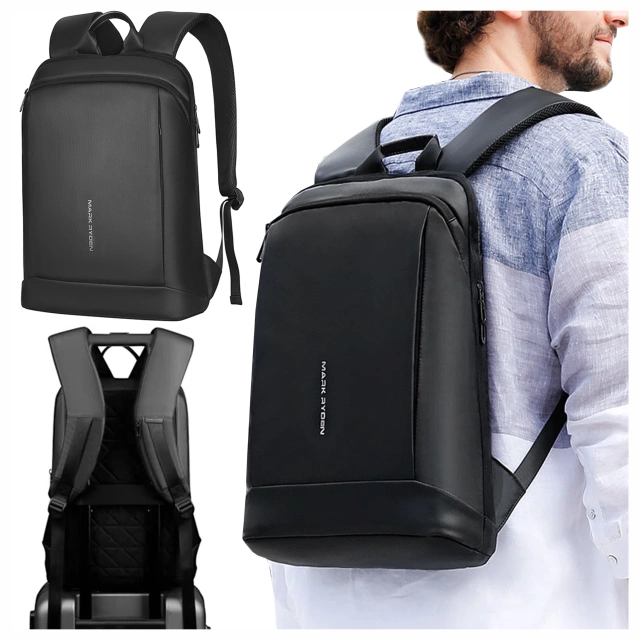 Mark Ryden 15.6" Laptop Backpack, Waterproof Business and Travel, Comfortable, 180° Opening, with Suitcase Hook, 13L (43×30×10 cm) – Black