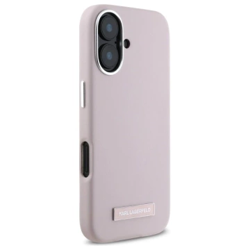 Чохол Karl Lagerfeld для iPhone 16 6.1" Pink MagSafe Hardcase FW Metal Plate