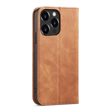 Magnet Fancy Case Case pre iPhone 13 Pro Pouch Card Wallet Card Stojan na karty hnedý