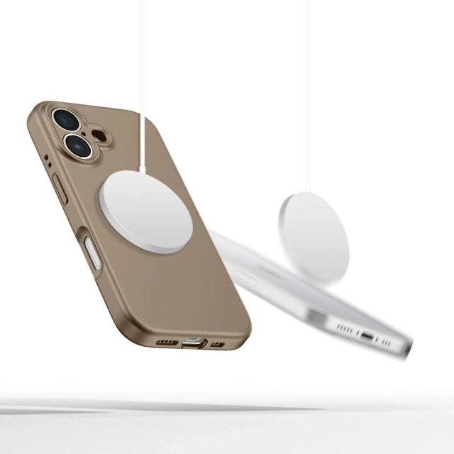 Чохол Etui Tech-Protect Liquid Silicone MagSafe для iPhone 16e шоколадно-коричневого кольору