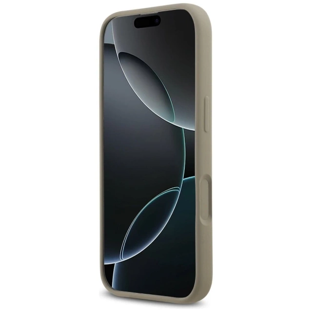 Etui Guess do iPhone 17 Silicone Big 4G Script Brown