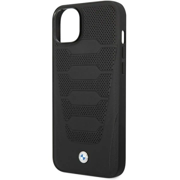 BMW BMHCP14S22RPSK Phone Case for Apple iPhone 14 6.1" black/black Leather Seats Pattern