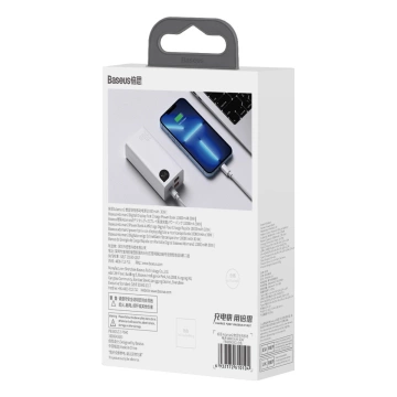 Baseus Adaman2 Powerbank with Digital Display 2x USB-A / 1x USB-C 10000mAh 30W - White