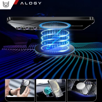 Puzdro MagSafe pre Apple iPhone 16 Pro Max Alogy Glamour puzdro na luxusný prsteň zlato-priehľadné