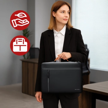 Bange wasserdichter Rucksack für 15,6-Zoll-Laptop, Stadtreisender, 45 x 30 x 16 cm, für Arbeit, Flugzeug, Herren, Damen, mit USB-Anschluss Schwarz