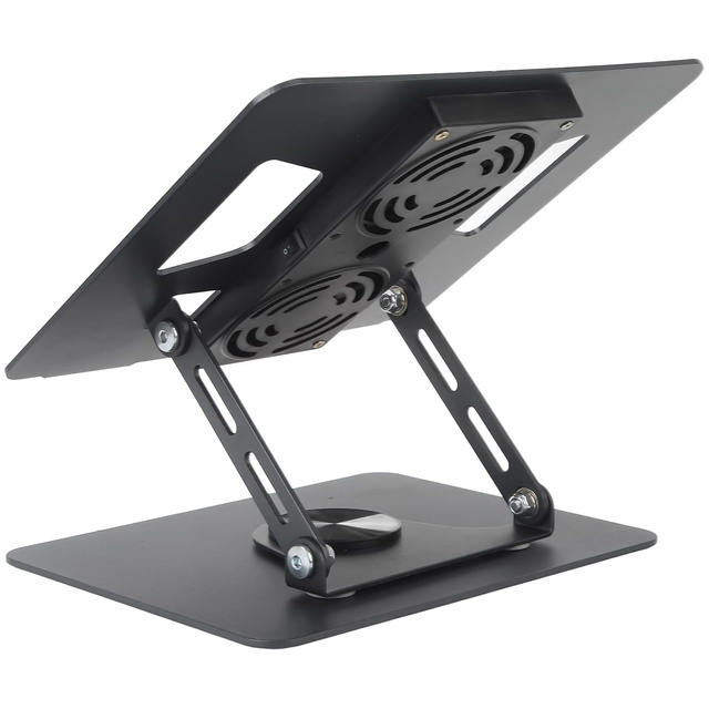 Stojanový stojan na laptop stolík 17,3" nastaviteľný 360 chladiaci skladací hliník 25 x 21,7 cm Alogy Graphite