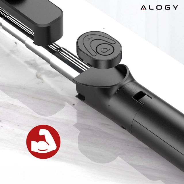Selfie tyč stativ Stativový držák telefonu Alogy Tripod selfie tyč Bluetooth 360 dálkové ovládání Black