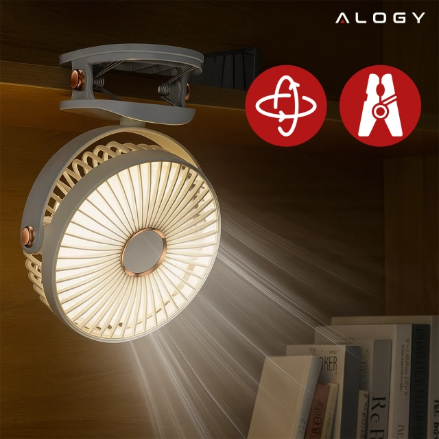 Fan Windmill Pinwheel Portable Clip Alogy Desktop Baby Stroller Cordless White