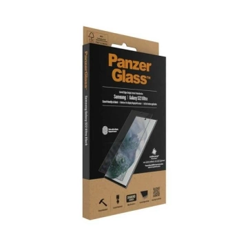 Mikrofrakčné sklo PanzerGlass E2E pre Samsung S22 Ultra G908 Case Friendly AntiBacterial black/black 7295