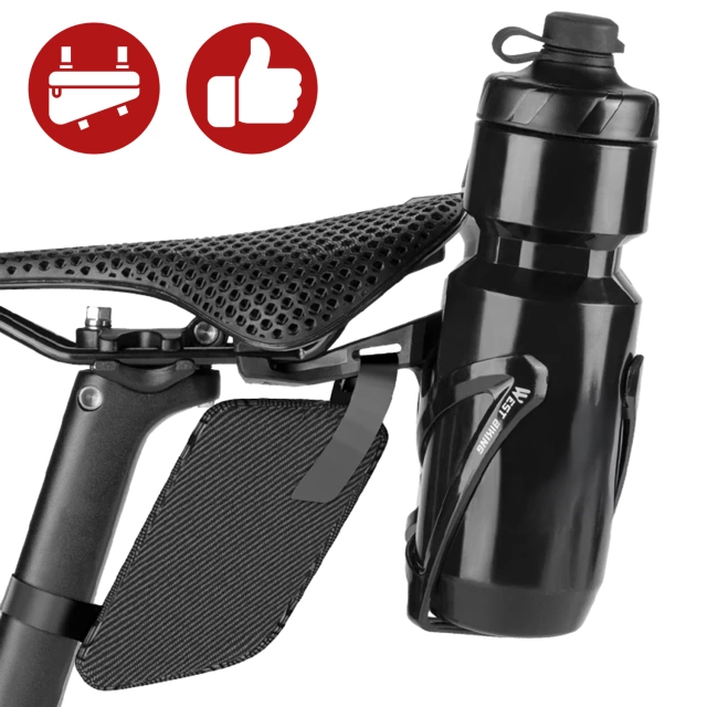 Adapter Rowerowy pod Siodełko – Uchwyt na 2 Koszyki na Bidon, Bike Seat Mount, Montaż do Sztycy, Aluminiowy, Czarny