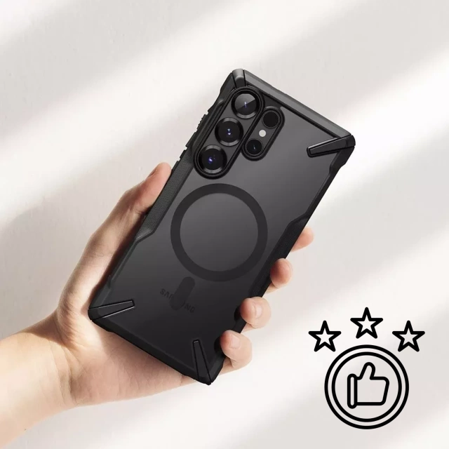 Kryt na Samsung Galaxy S25 Ultra s magnetickým kroužkem Fusion X Magnetic MagSafe, černý