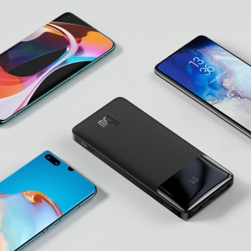 Powerbanka s displejem Baseus Bipow 10000mAh 15W černá (Overseas Edition) USB-A - Micro USB kabel 0,25m černý (PPBD050001)