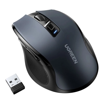 Мишка UGREEN оптична бездротова USB 2.4GHz 4000 DPI чорна (MU006)