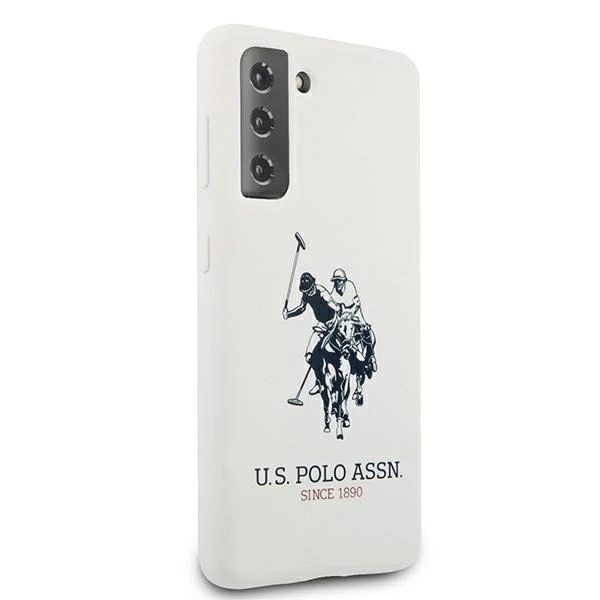 US Polo Silikon Logo Handyhülle für Samsung Galaxy S21 weiß/weiß