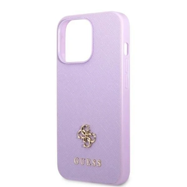 Etui Guess GUHCP13LPS4MU für Apple iPhone 13 Pro / 13 6,1" lila/lila Hardcase Saffiano 4G Small Metal Logo