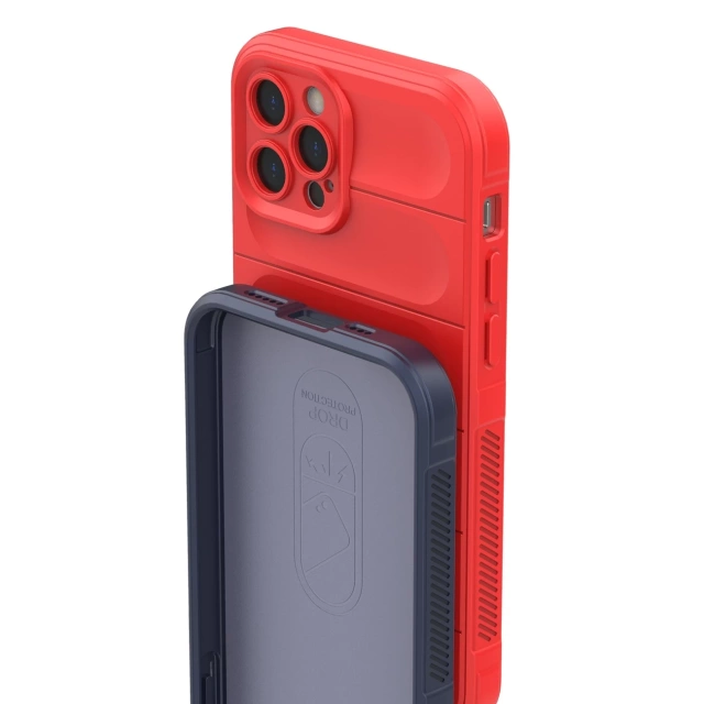 Puzdro Magic Shield Case pre iPhone 12 Pro s elastickým pancierovým rukávom bordovej farby