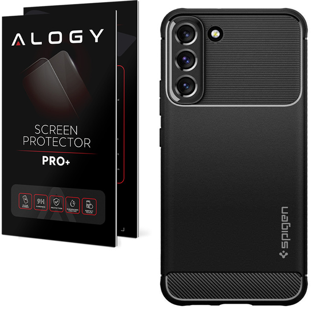 Puzdro pre Samsung Galaxy S22 puzdro Spigen Rugged Armor Matte Black Glass