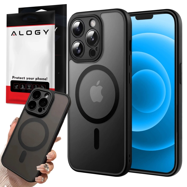 Kryt pre Apple iPhone 13 Pro Max Alogy MagSafe Hybrid Matte Case Matný kryt s ochranou šošovky čierny
