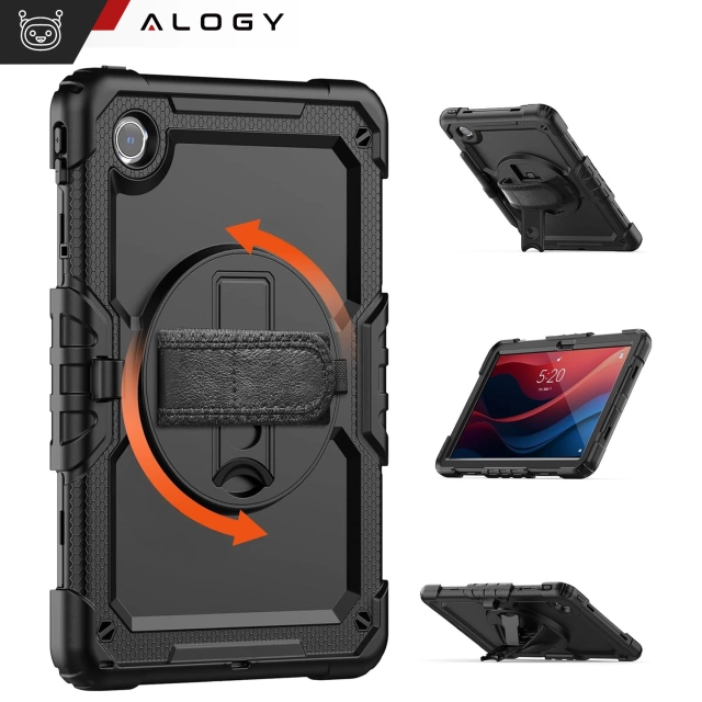 Etui pancerne 360 z miejscem na rysik do Lenovo K11/ K11E 11” / M11 10.95" 11" TB330FU TB330XU TB331FC Alogy Pirate 360 Case obudowa na tablet Czarne