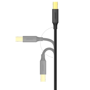 Kábel USB typu B UGREEN pre tlačiarne (samec) – USB 2.0 (samec) 480 Mb/s 1 m čierny (US135 20846)