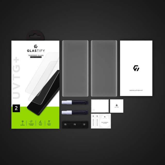 2-balení plného tvrzeného skla Glastify UV pro Samsung Galaxy S22 Ultra