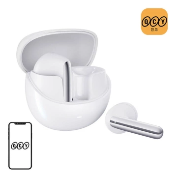 TWS QCY AilyBuds Pro HT10 Earphones with ANC, Bluetooth 5.3 (White)