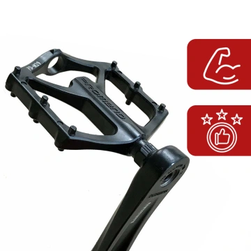 Велосипедні педалі платформи для велосипедів МТБ, алюміній 9/16" Чорний алюмінієвий набір [2 шт.]