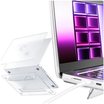 Matte Hülle mit Ständer Alogy ProStand™ Gehäuse für MacBook Air 13,3" (A1932/A2179/A2337) Transparent