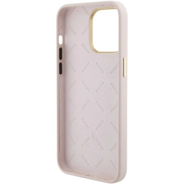 Guess GUHCP15XM4DGPP Hülle für iPhone 15 Pro Max 6,7" rosa/rosa Hardcase Silikon Logo Strass 4G