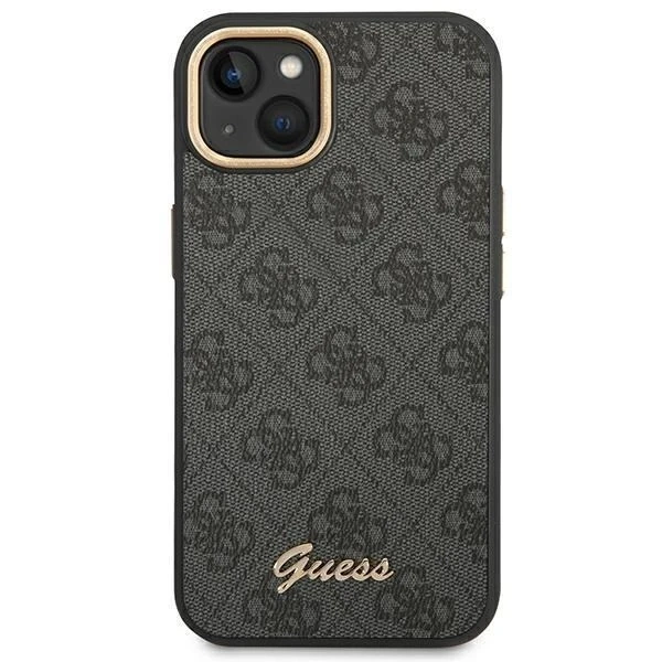 Etui Guess GUHCP14SHG4SHK pro Apple iPhone 14 6,1" černý/černý pevný obal 4G Vintage Gold Logo