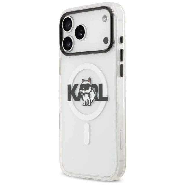 Etui Ochronne do iPhone 17 Pro Karl Lagerfeld IML Choupette Sketch MagSafe Transparentne