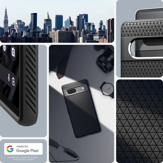 Pouzdro Spigen Liquid Air na Google Pixel 7A Matte Black Ochronne Case