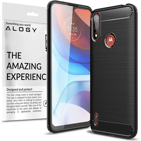 Чохол для Motorola Moto E7 / E7i Power Alogy Rugged Armor TPU Carbon Black case