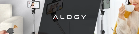Selfie stick statív Držiak telefónu na statív Alogy Tripod selfie stick Bluetooth 360 diaľkové ovládanie Black