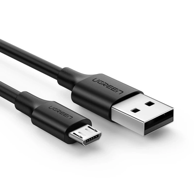 Uzelený kabel USB – micro USB 2.4 A 480 Mb/s 1,5 m černý (US289 60137)