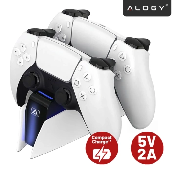 Подвійна док-станція для контролера PlayStation 5 PS5 Pad White