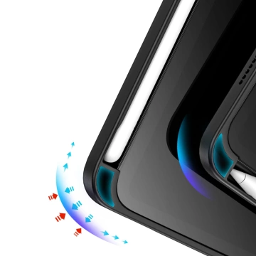 Puzdro Dux Ducis Magi pre inteligentný kryt iPad mini 2021 so stojanom a úložiskom pre Apple Pencil black