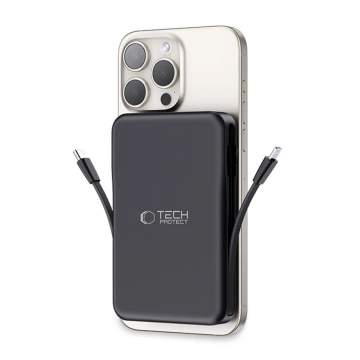 Магнітний павербанк з кабелем PB31 Lifemag Magsafe Power Bank 10000 mAh (Type C Lightning) Black