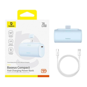 Powerbank Baseus Compact IP 5000mAh 20W Lightning   USB-C Niebieski