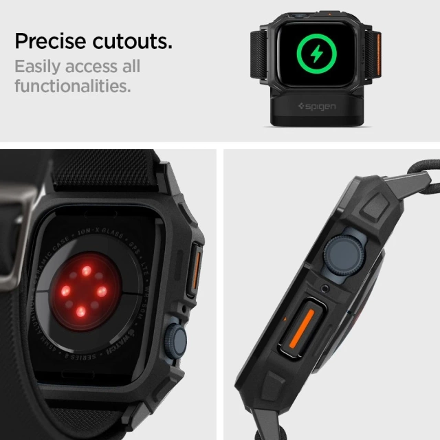 Pasek Spigen Lite Fit PRO для Apple Watch 4 / 5 / 6 / 7 / 8 / 9 / SE (44 / 45 MM) Matte Black