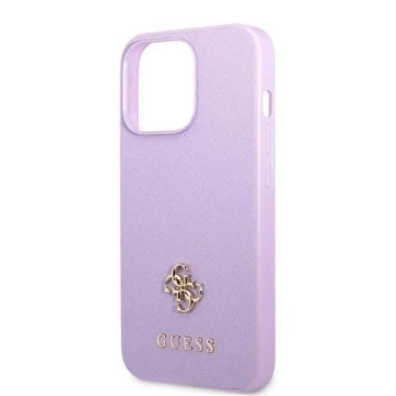 Etui Guess GUHCP13XPS4MU для Apple iPhone 13 Pro Max 6,7" purpurowy/фіолетовий твердий корпус Saffiano 4G Small Metal Logo