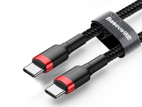 Baseus Kabel Cafule 2x USB-C QC 3A 2m PD červená černá