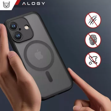 Kryt pre Apple iPhone 16 Alogy MagSafe Hybrid Matte Case Matný kryt s ochranou šošovky čierny