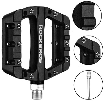 RockBros 2017-12CBK platform bike pedals nylon Black