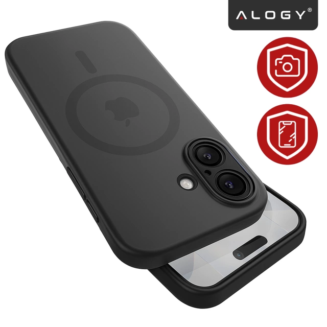 Чохол для Apple iPhone 16 Pro Max Alogy MagSafe Hybrid Matte Case Matte Cover with Lens Protection Black