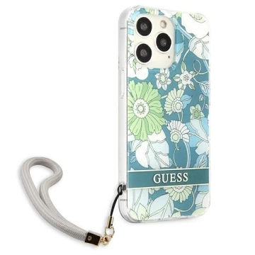 Guess GUHCP13XHFLSN iPhone 13 Pro Max 6,7" zielony/zelené pevné pouzdro Flower Strap