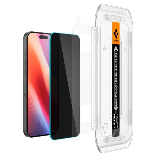 Spigen Glas.tr ”ez Fit” Privacy Glass 2-pack for Iphone 16 Pro Privacy