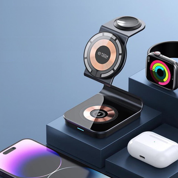 TECH-PROTECT QI15W-A29 3V1 MAGNETICKÁ BEZDRÔTOVÁ NABÍJAČKA MAGSAFE ČIERNA